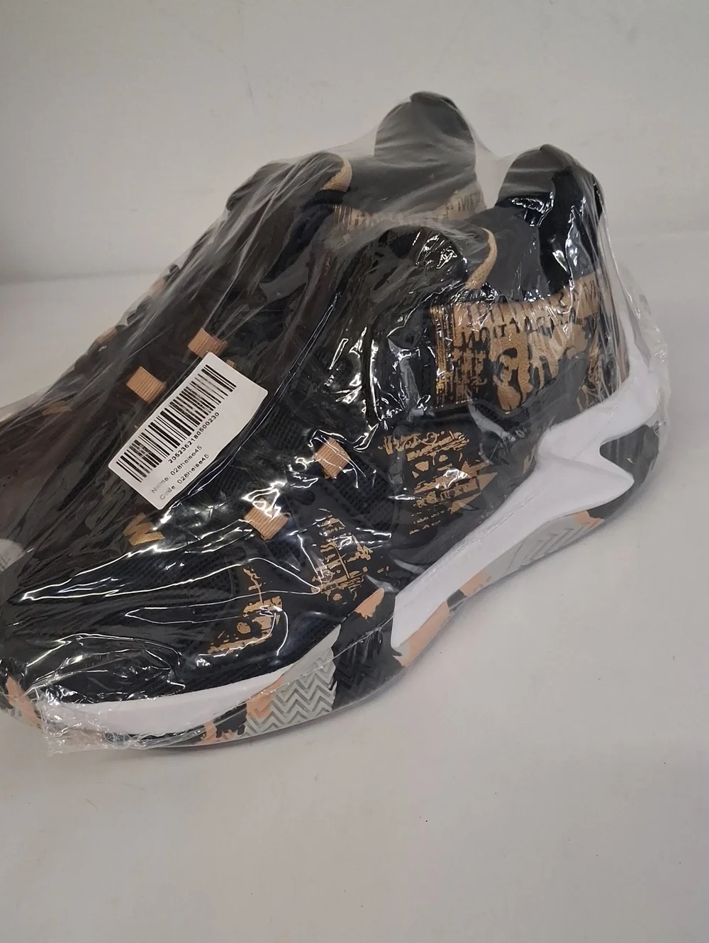 NWT Men's Black and Gold Athletic Sneakers